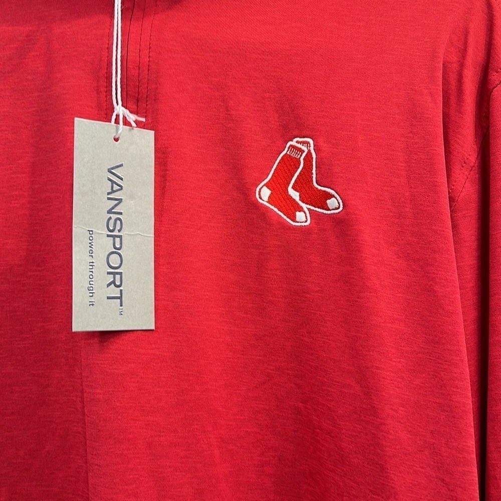 NWT Men’s Vansport Boston Red Sox Antigua Red Tribute Quarter-Zip Pullover Top L - Picture 3 of 7